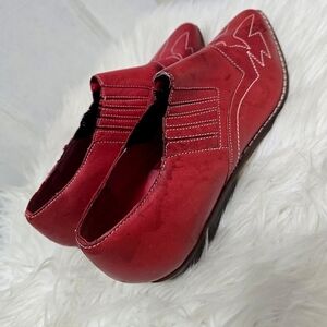 Gitano Vintage Red Leather Pointed Toe Loafers Size 8M
